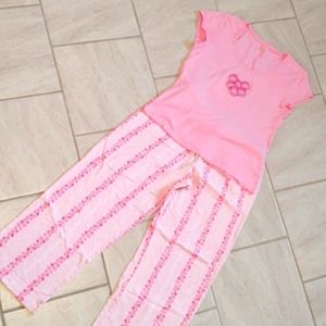 Adonna Short Sleeve Pink Flowered Capri PJ M